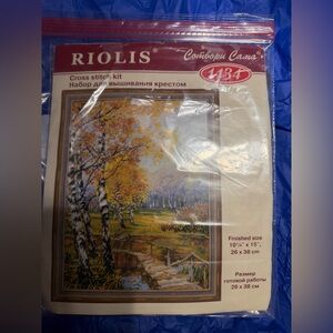 RIOLIS - The Birches 1134, 10.24 x 14.96 inch cross stitch kit